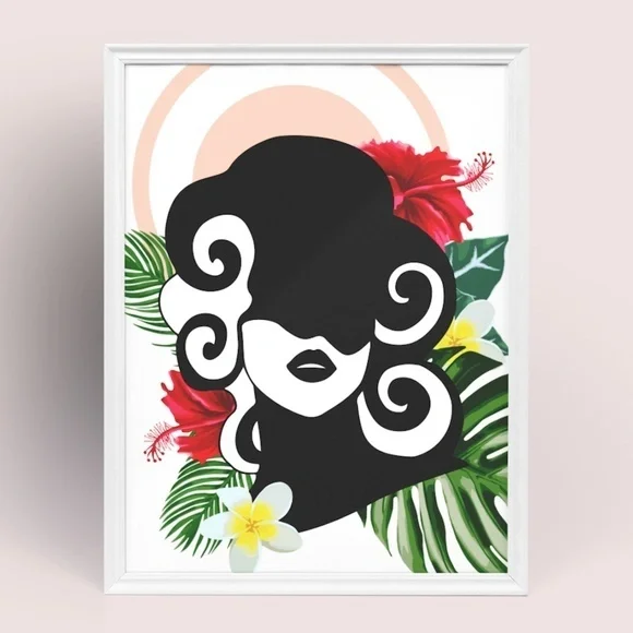 Modern Wall Art Print Tropical Woman Unframed - Picture 8 of 16